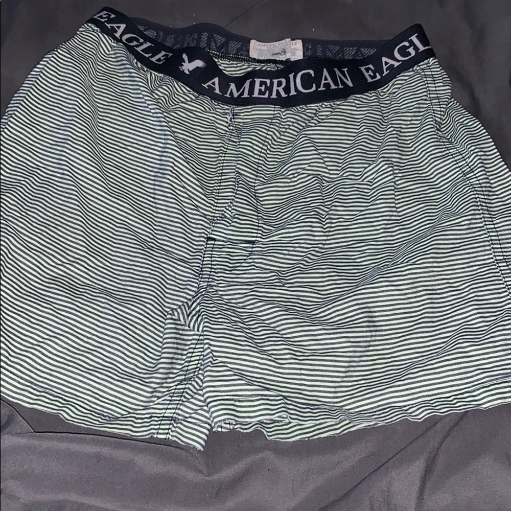 Mens American Eagle Small Green Striped Underwear